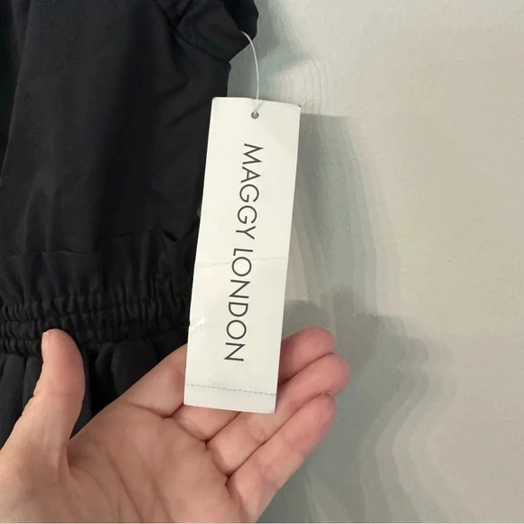 NWT Maggy London Navy Square Neck Knee Length Dress w/ Pockets Size 4 - Picture 4 of 9